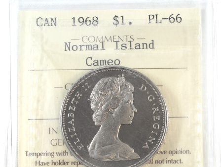 1968 Normal Island Canada Dollar ICCS Certified PL-66 Cameo For Discount