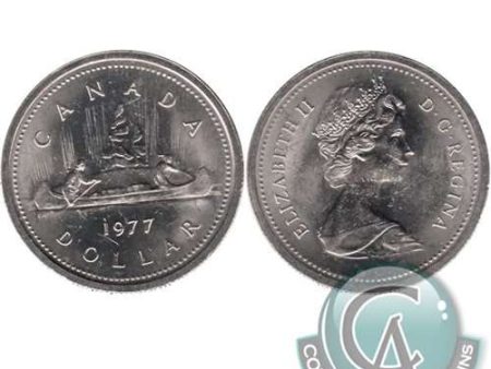 1977 Var. 2 Det. Jewel LWL Canada Nickel Dollar AU-UNC (AU-55) Fashion