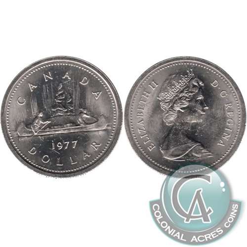 1977 Var. 2 Det. Jewel LWL Canada Nickel Dollar AU-UNC (AU-55) Fashion