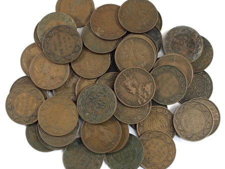 Lot of 50x 1917 Canada Large Cents, 50Pcs (Average Condition) Sold as is Discount