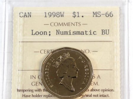 1998W Canada Loon Dollar ICCS Certified MS-66  NBU For Sale