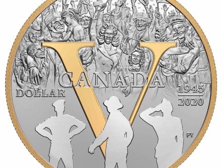 2020 Canada 75th Ann. of V-E Day Gold Plated Fine Silver in Square Capsule (No Tax) For Cheap