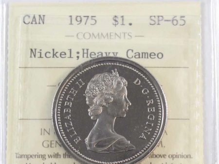 1975 Canada Nickel Dollar ICCS Certified SP-65 Heavy Cameo For Sale