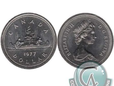 1977 Var. 3 Det. Jewel SWL Canada Nickel Dollar Brilliant UNC. (MS-63) on Sale