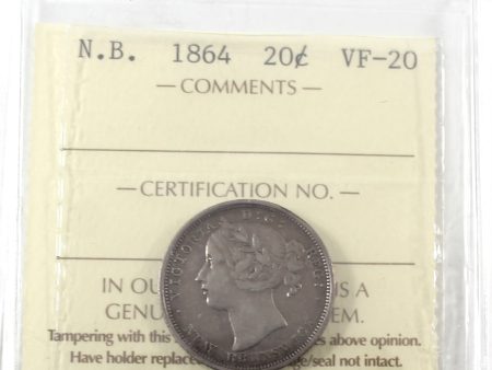 1864 New Brunswick 20-cents ICCS Certified VF-20 Online