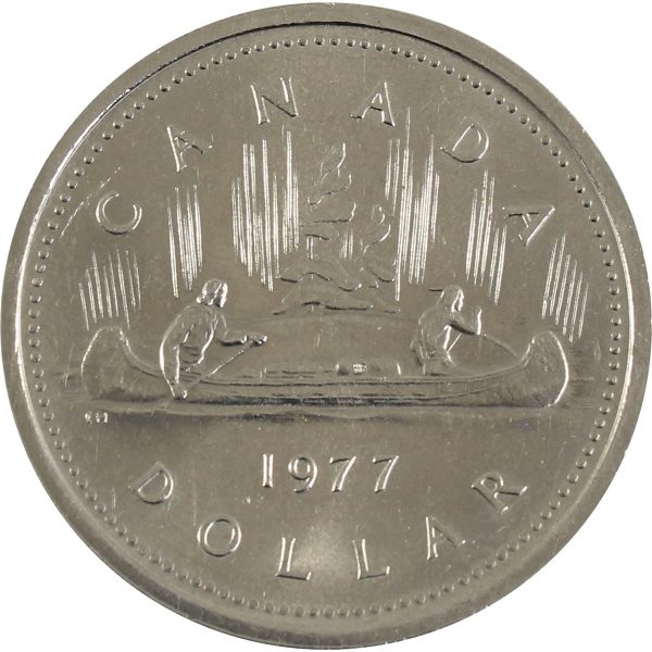 1977 Var. 3 Det. Jewel SWL Canada Nickel Dollar AU-UNC (AU-55) Cheap