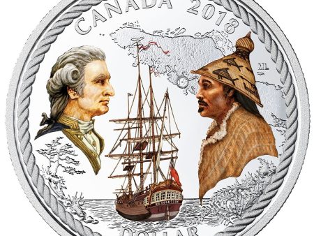 2018 Canada Captain Cook Coloured Sp Ed Proof Silver Dollar (No Tax) square capsule Cheap