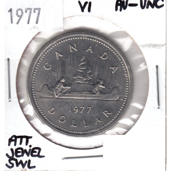 1977 Var. 1 Attached Jewel SWL Canada Nickel Dollar AU-UNC (AU-50) Online now