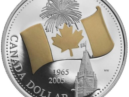 2005 Canada National Flag Gold Plated Proof Silver Dollar in Square Capsule (No Tax) Online