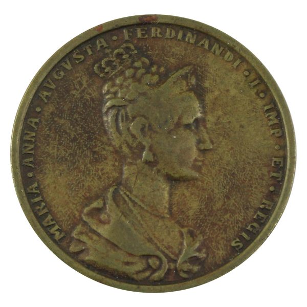 1836 (or Replica) Coronation of Maria Anna Augusta & Ferdinand I of Bohemia Medallion Fashion