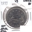 1977 Var. 3 Det. Jewel SWL Canada Nickel Dollar Choice Brilliant UNC (MS-64) For Sale