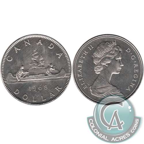 1968 Small Island Canada Nickel Dollar Brilliant Uncirculated (MS-63) For Discount