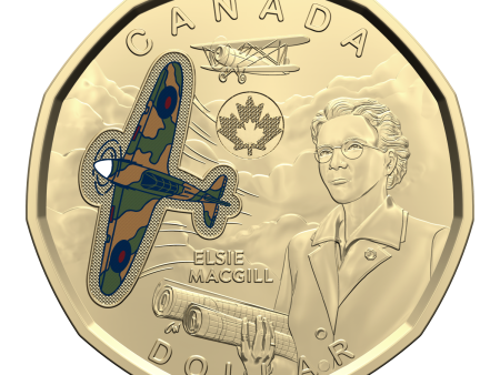 2023 Canada $1 Coloured Honouring Elsie MacGill Brilliant Uncirculated (MS-63) For Sale