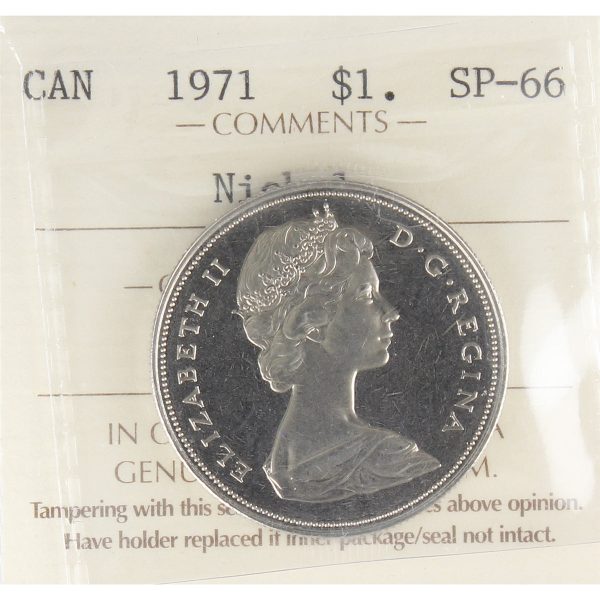 1971 Canada Nickel Dollar ICCS Certified SP-66 Online