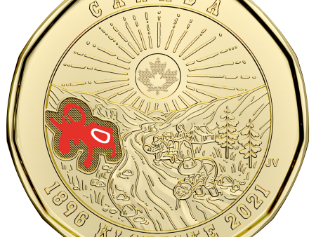 2021 Canada $1 Coloured Klondike 125th Anniversary Brilliant Uncirculated (MS-63) For Cheap