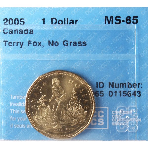 2005 Terry Fox, No Grass Canada Dollar CCCS Certified MS-65 For Cheap