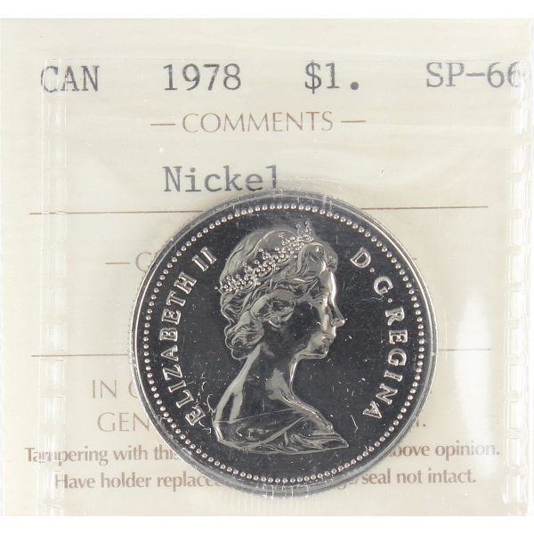 1978 Canada Nickel Dollar ICCS Certified SP-66 on Sale