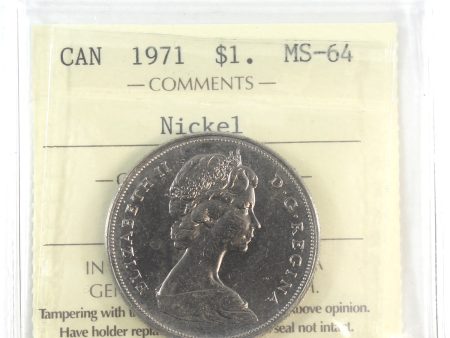 1971 Canada Nickel Dollar ICCS Certified MS-64 Fashion