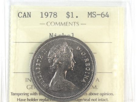 1978 Canada Nickel Dollar ICCS Certified MS-64 For Sale