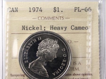 1974 Canada Nickel Dollar ICCS Certified PL-66 Heavy Cameo For Cheap