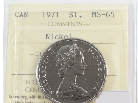 1971 Canada Nickel Dollar ICCS Certified MS-65 For Sale