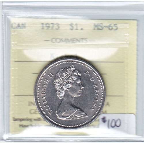 1973 Canada Nickel Dollar ICCS Certified MS-65 Online now