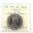 1975 Attached Jewel Canada Nickel Dollar ICCS Certified MS-64 Cheap