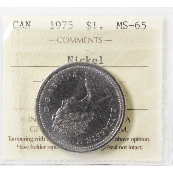 1975 Canada Nickel Dollar ICCS Certified MS-65 Sale